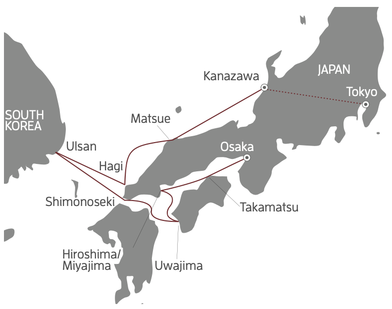 Discover Eternal Japan route map