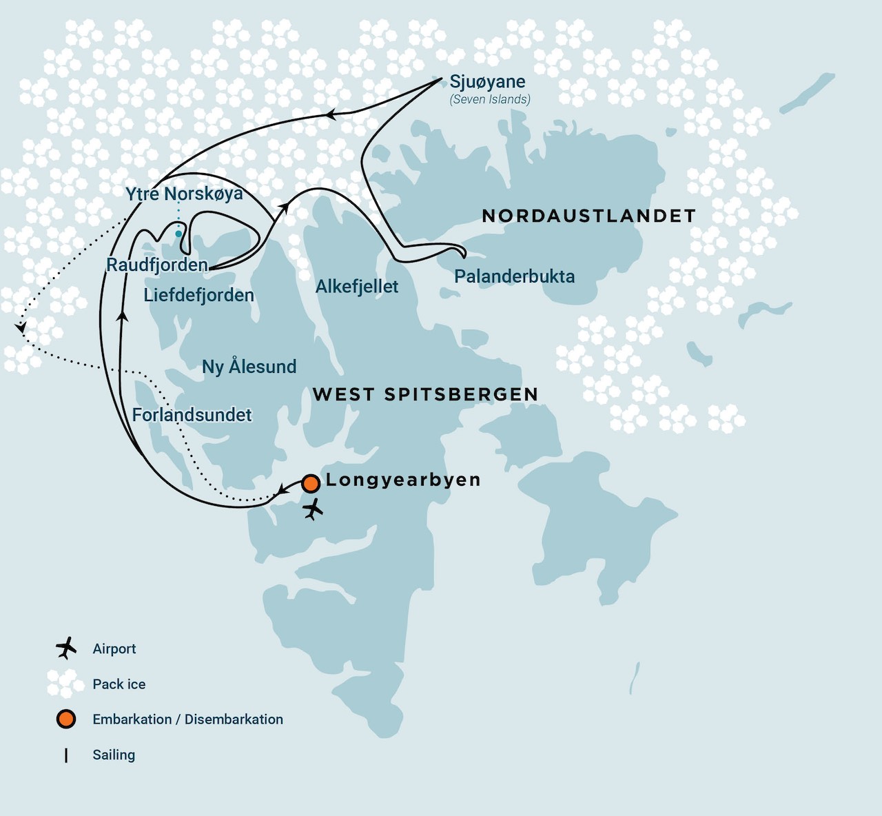 North Spitsbergen Explorer route map